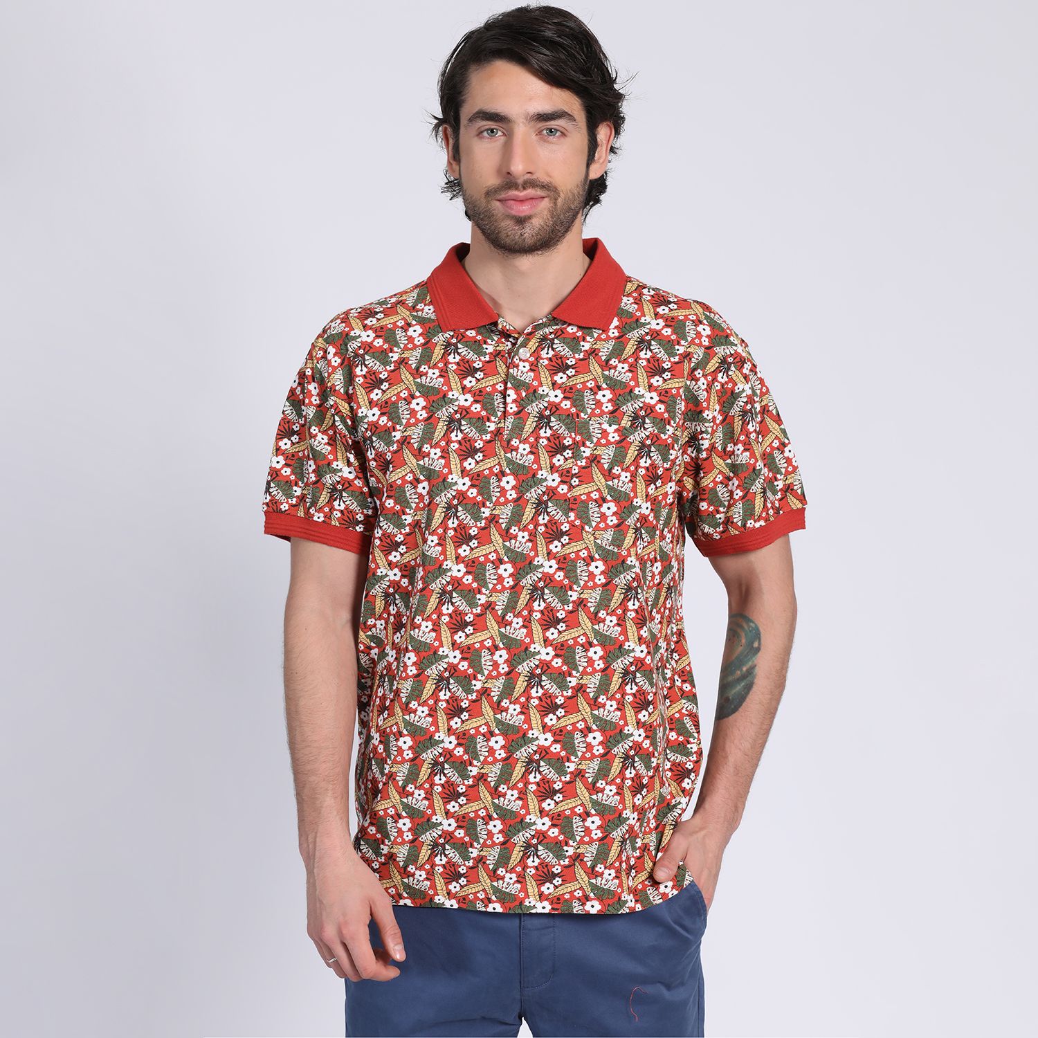 Polera Manga Corta Pique Estampada 