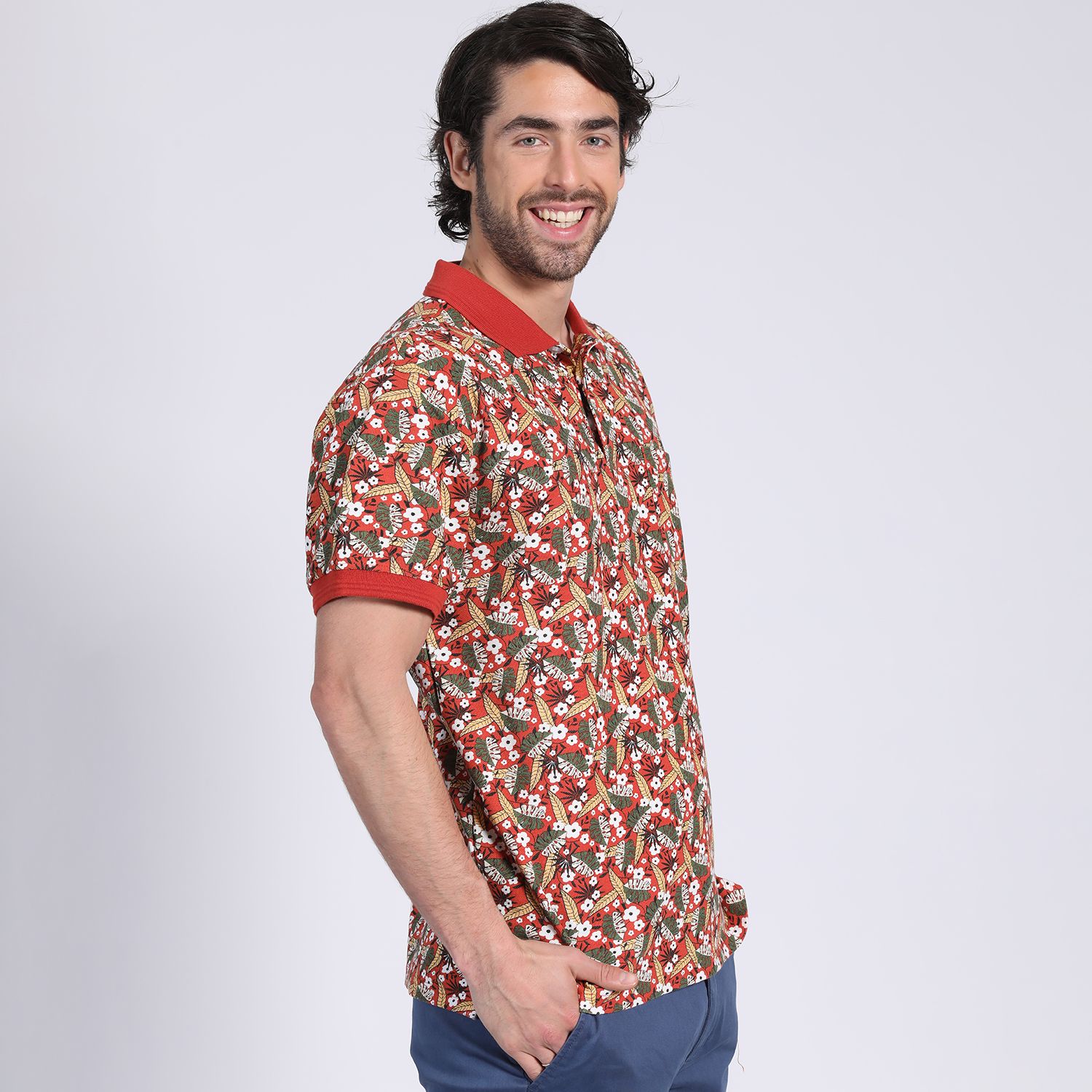 Polera Manga Corta Pique Estampada 