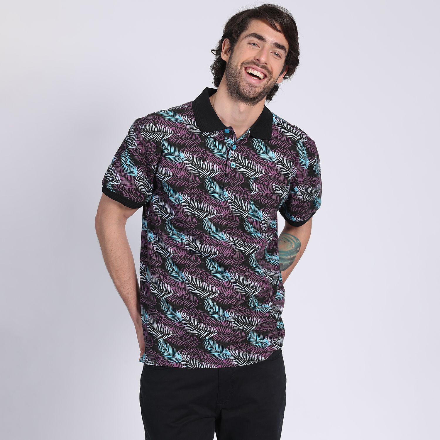 Polera Manga Corta Pique Estampada 