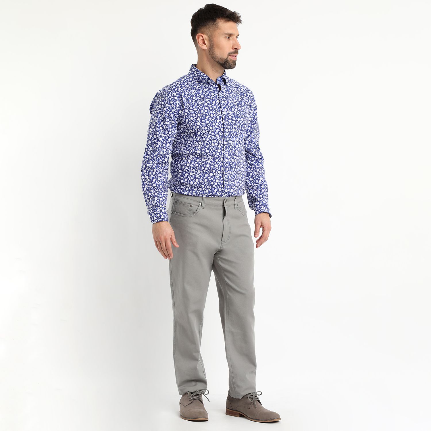 Camisa Sport Estampada Manga Larga Spandex