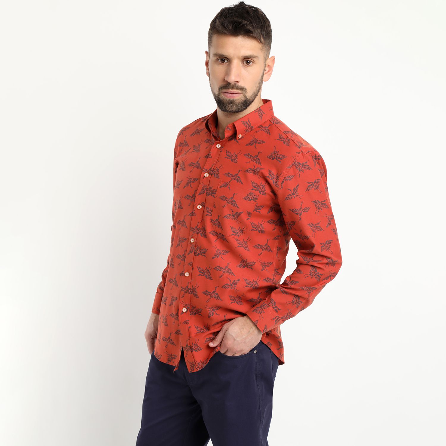 Camisa Oxford Estampada