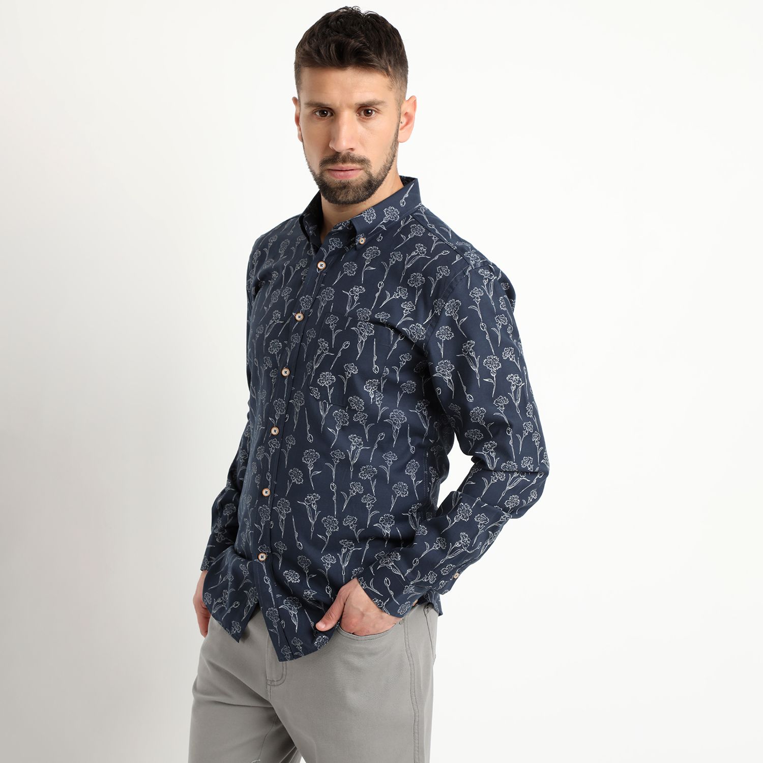 Camisa Oxford Estampada