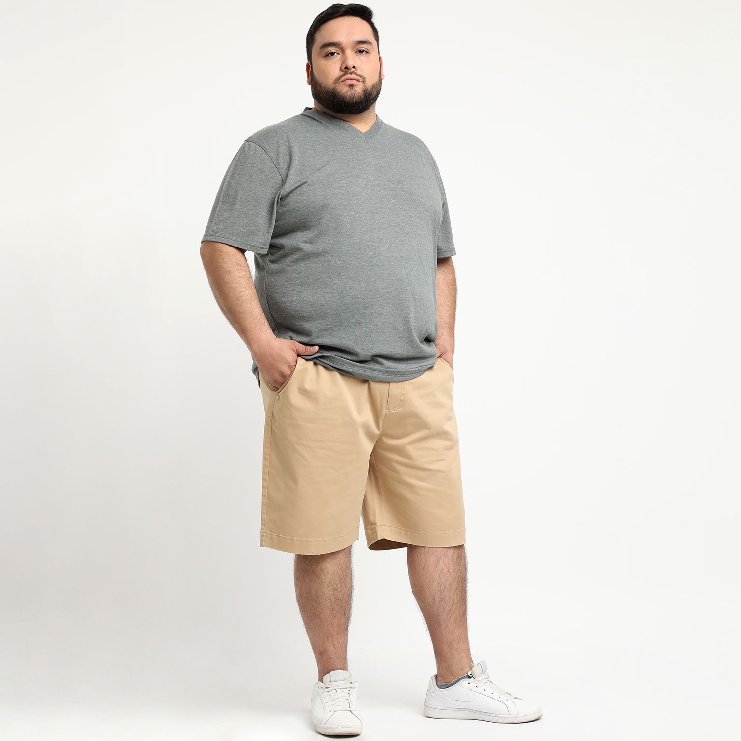 Polera Jersey Melange Cuello V