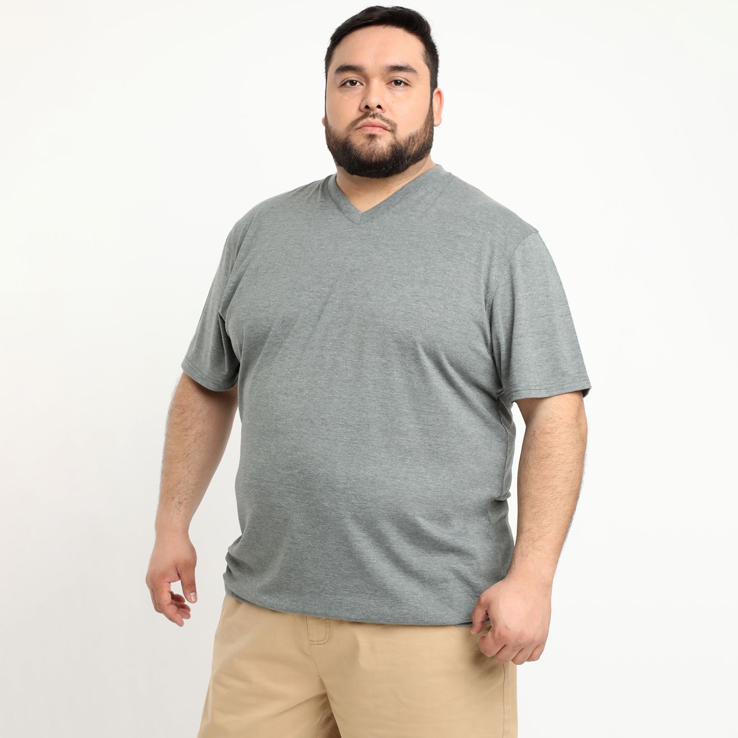 Polera Jersey Melange Cuello V