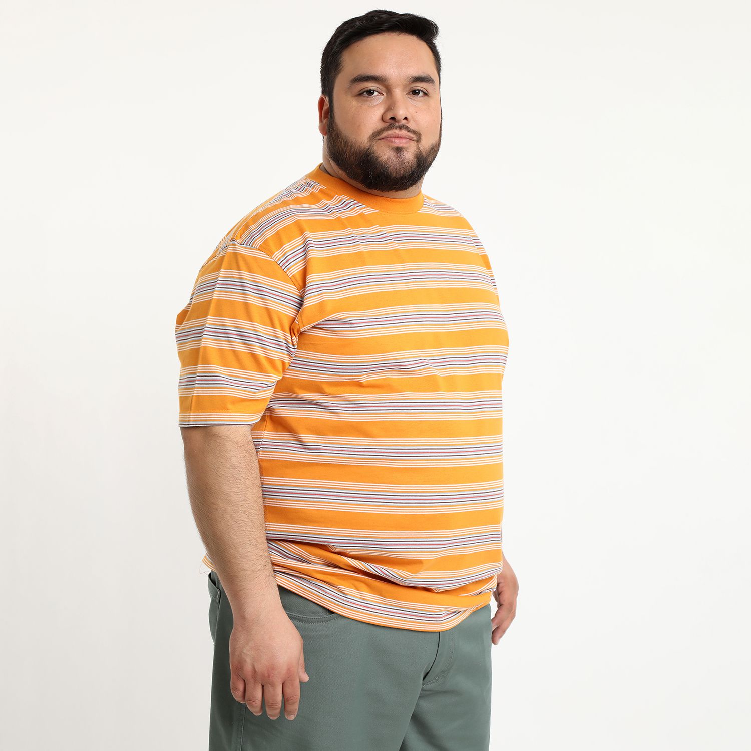 Polera Jersey Listada Cuello Redondo