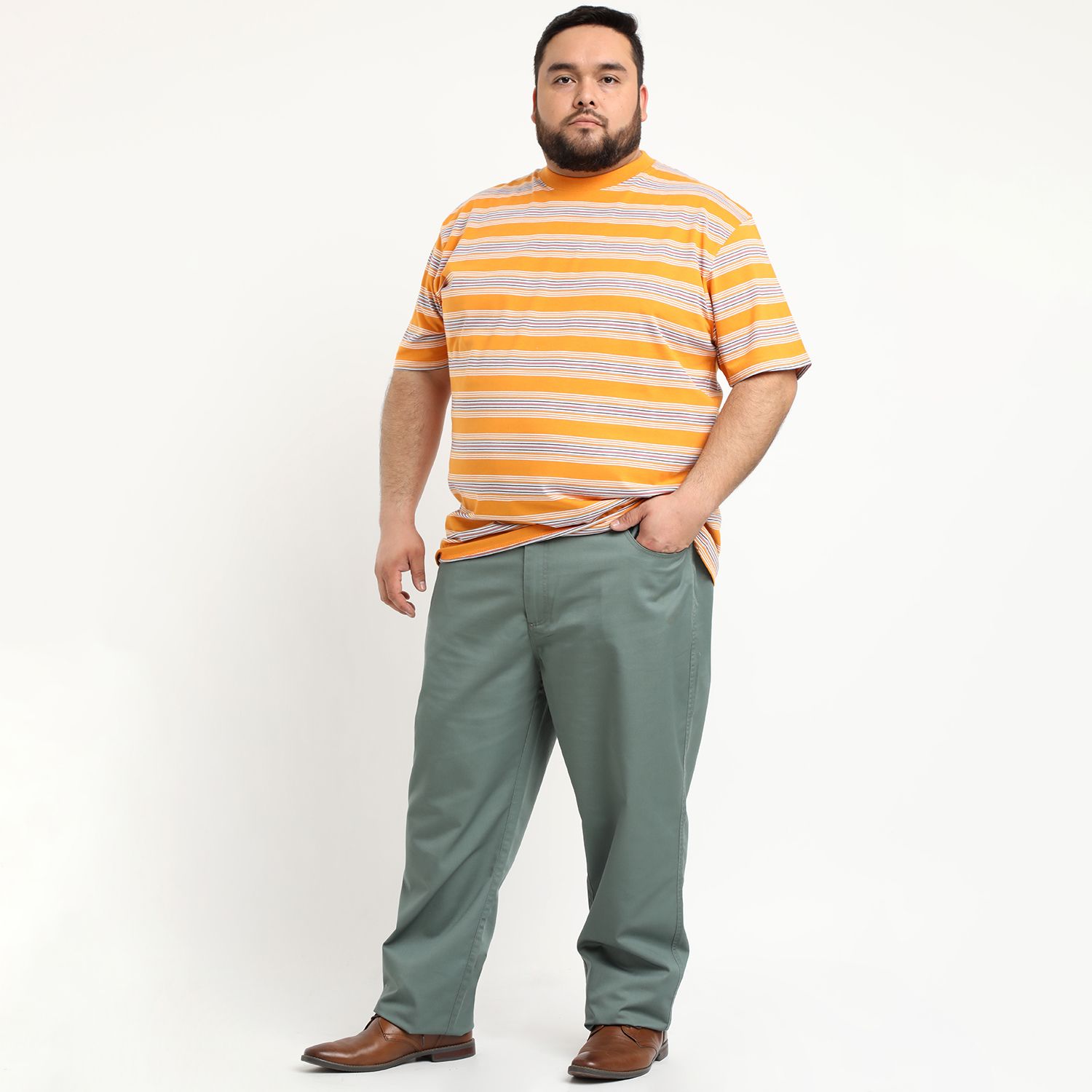 Polera Jersey Listada Cuello Redondo