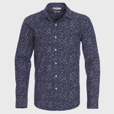 Camisa Manga Larga Fantasia Estampada Sport Slim Fit Tallas Grandes