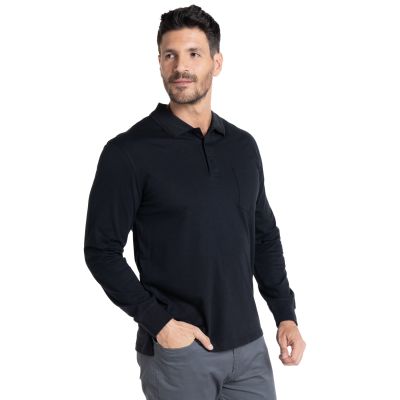 Polera Manga Larga Jersey Cuello Camisero