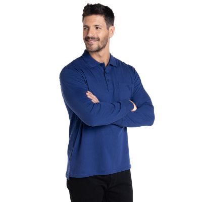 Polera Manga Larga Jersey Cuello Camisero