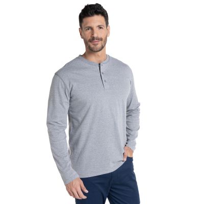 Polera Manga Larga Jersey Botones