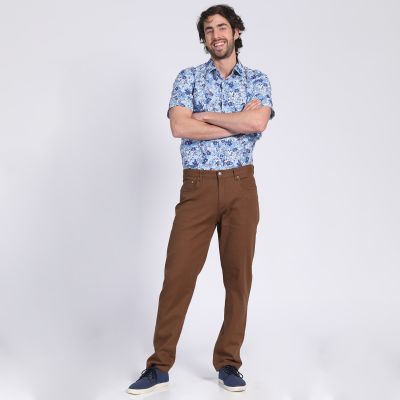 Pantalon Hombre Canvas 5 Bolsillos Spandex 