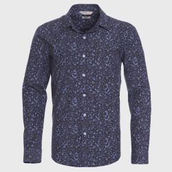 Camisa Manga Larga Fantasia Estampada Sport Slim Fit Tallas Grandes