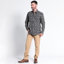 Camisa Fantasía Estampada Sport Manga Larga Slim Fit