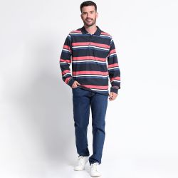 Polera Piqué Listada Manga Larga Regular Fit